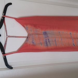 Gypsy 05 XS Pink Gray Tie Dye Short Long Silk Dress